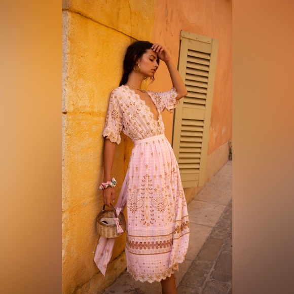 LoveShackFancy Dresses & Skirts - Gorgeous LoveShackFancy August Dress in Dusty Rose. Good embroidery throughout